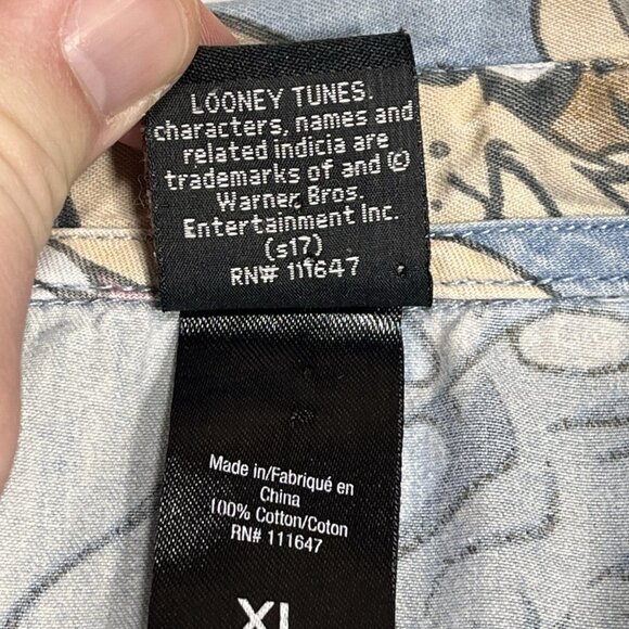 Looney Tunes Taz Button Up Shirt Mens XL All Over Print Warner Bros - Picture 8 of 15